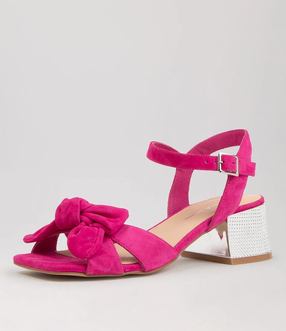 DJANGO & JULIETTE Nadeer Fuchsia Suede Sandals Sh