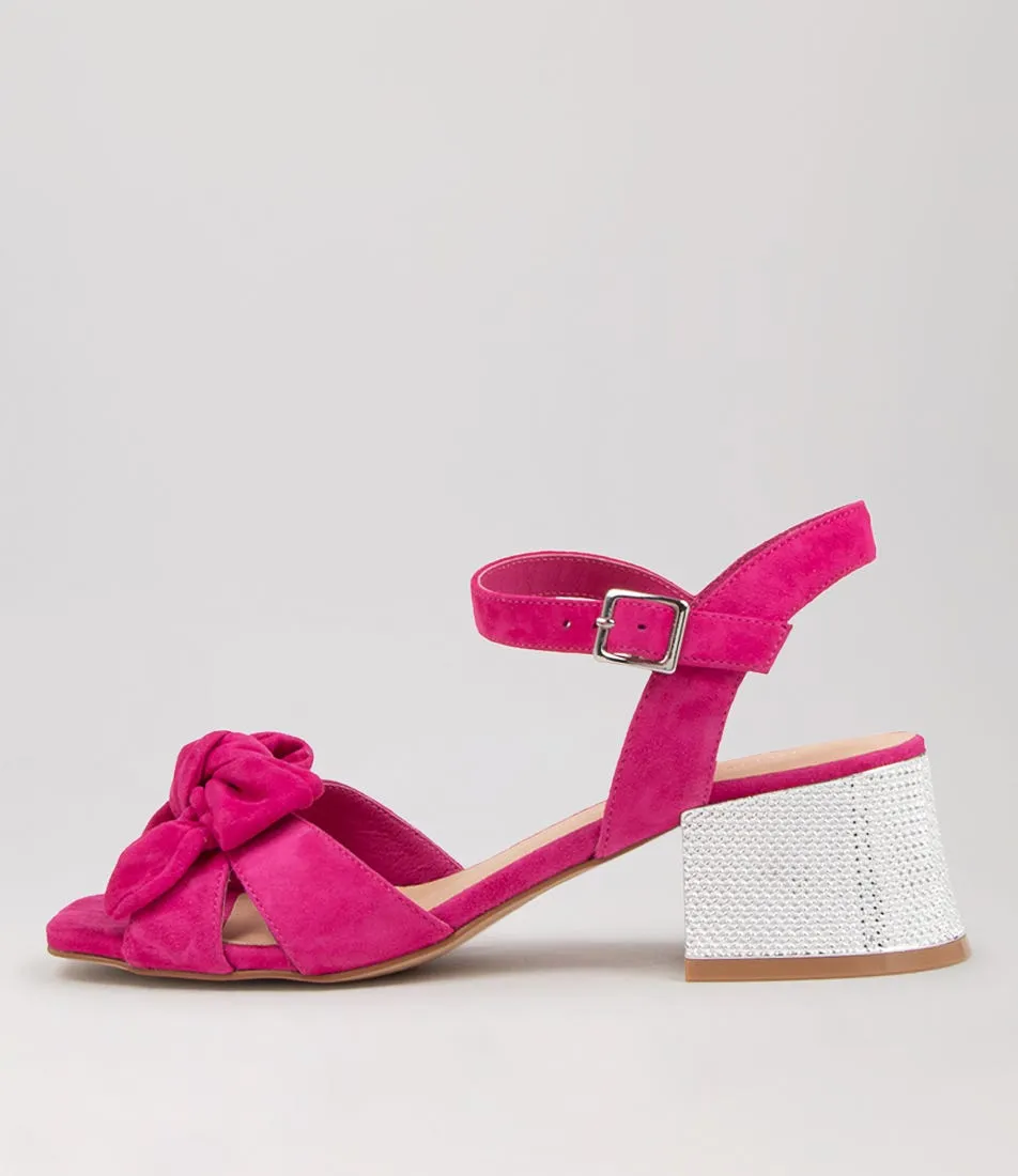 DJANGO & JULIETTE Nadeer Fuchsia Suede Sandals Sh