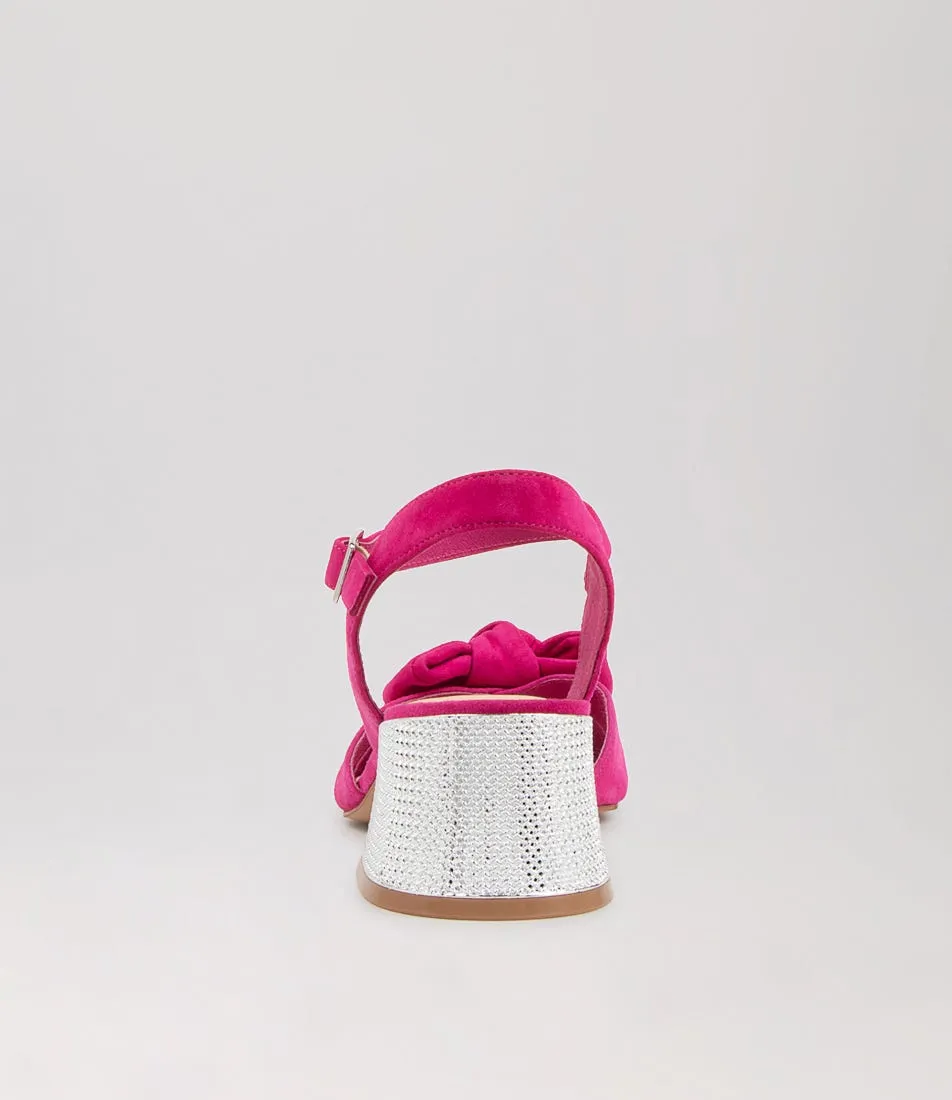 DJANGO & JULIETTE Nadeer Fuchsia Suede Sandals Sh