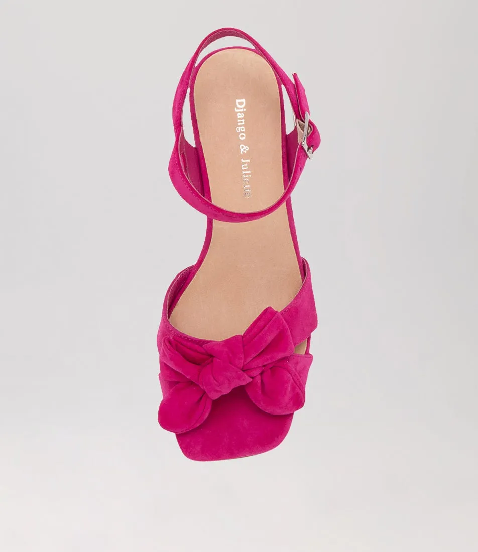 DJANGO & JULIETTE Nadeer Fuchsia Suede Sandals Sh