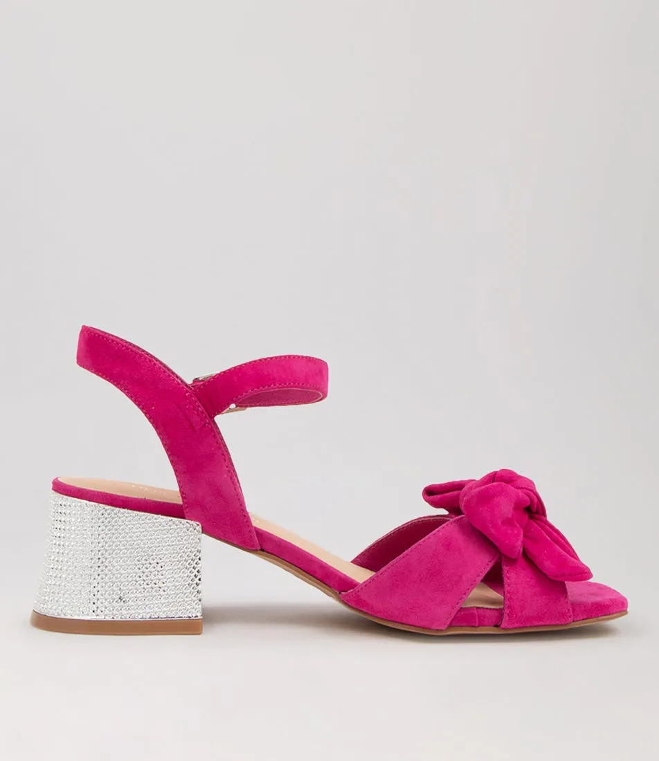 DJANGO & JULIETTE Nadeer Fuchsia Suede Sandals Sh