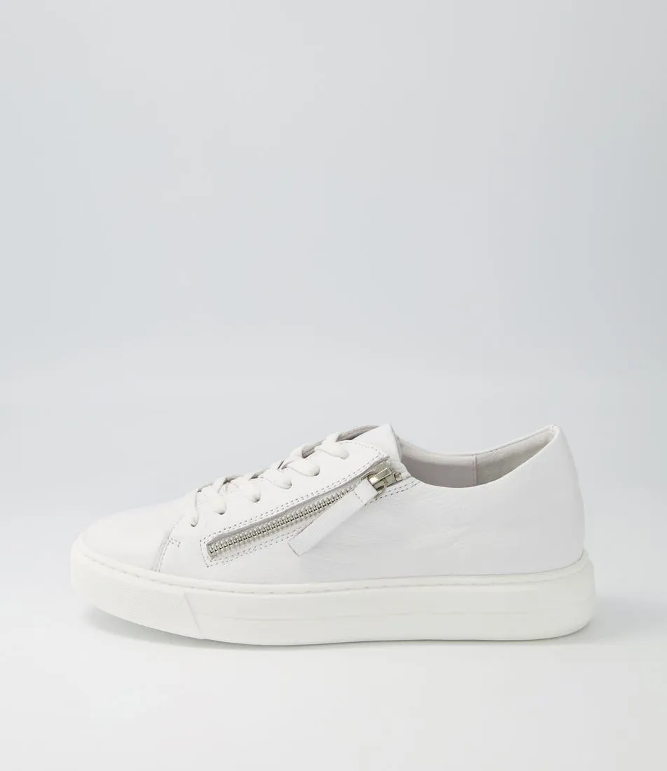 DJANGO & JULIETTE Yuna White Leather Sneakers