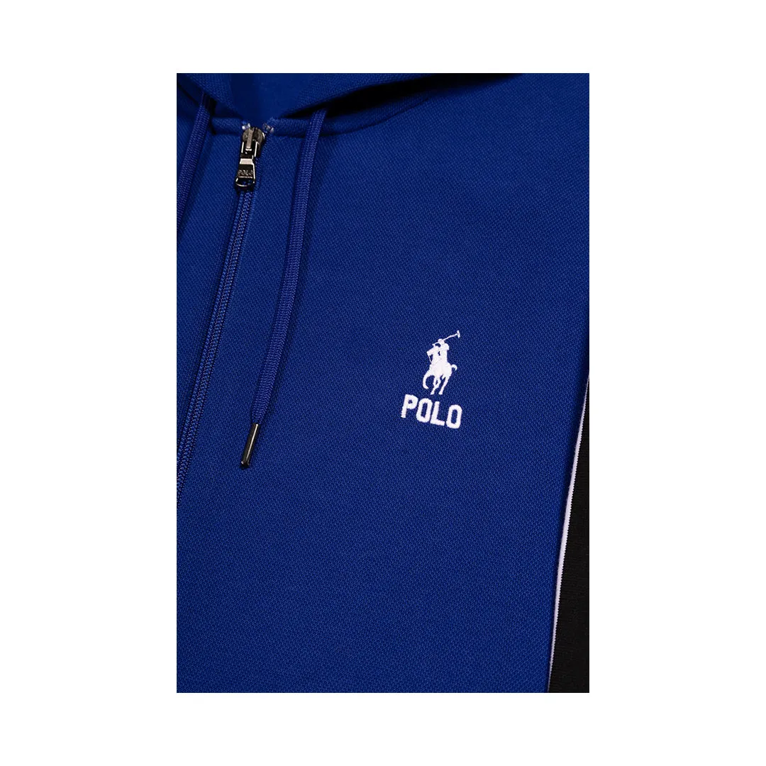DOUBLE KNIT FULL ZIP HOODIE ROYAL BLUE