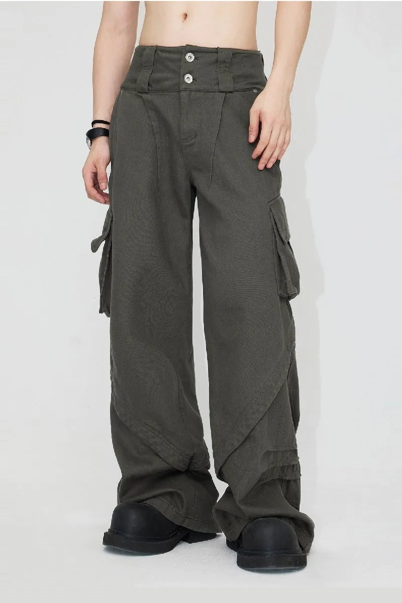 Double Waist Stacked Cargo Pants