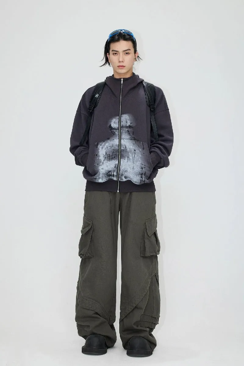 Double Waist Stacked Cargo Pants