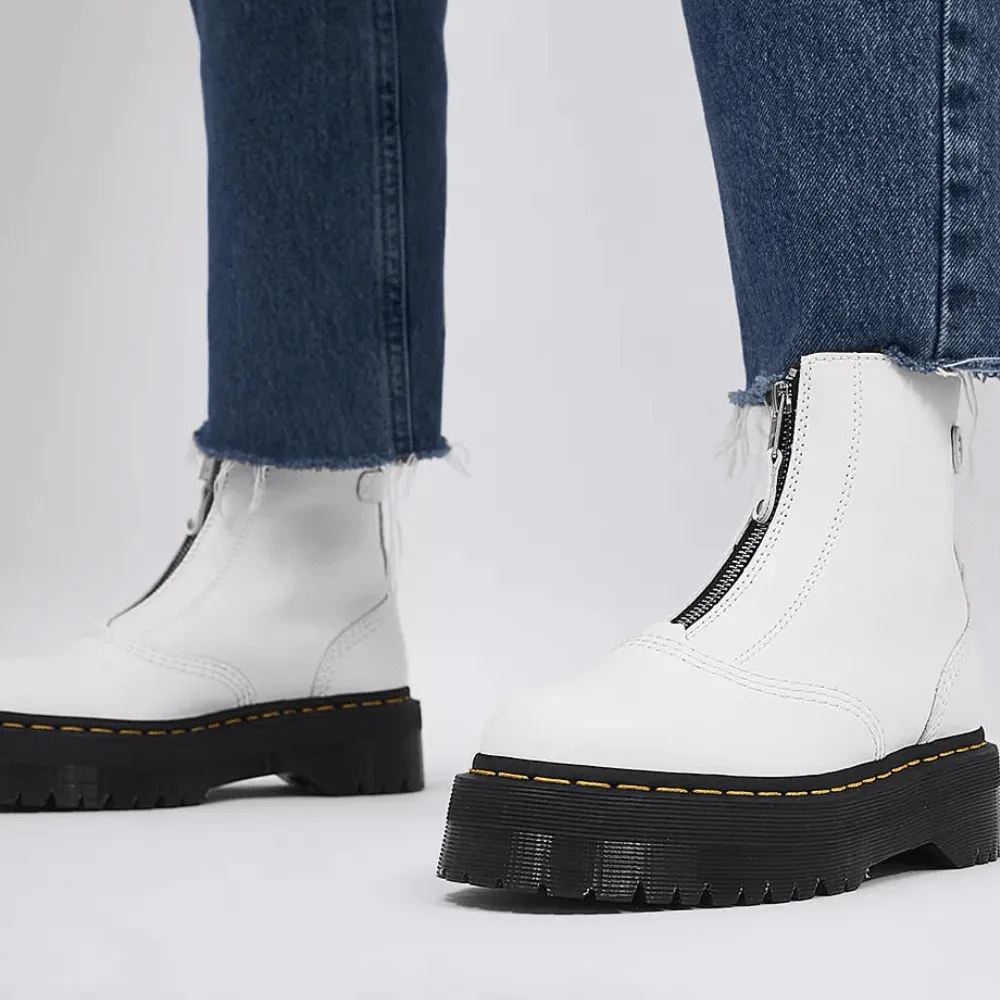 Dr Martens Jetta Front Zip Boot - White