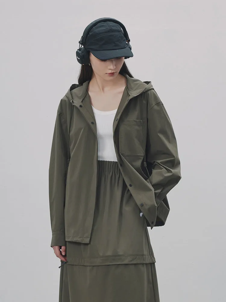 Drawstring Hoodie Oversize Shirt