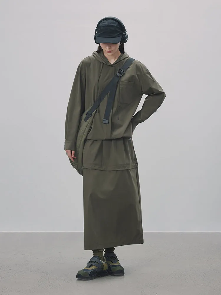 Drawstring Hoodie Oversize Shirt