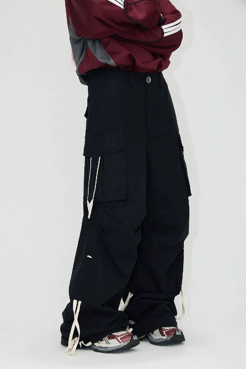 Drawstring Vintage Parachute Cargo Pants