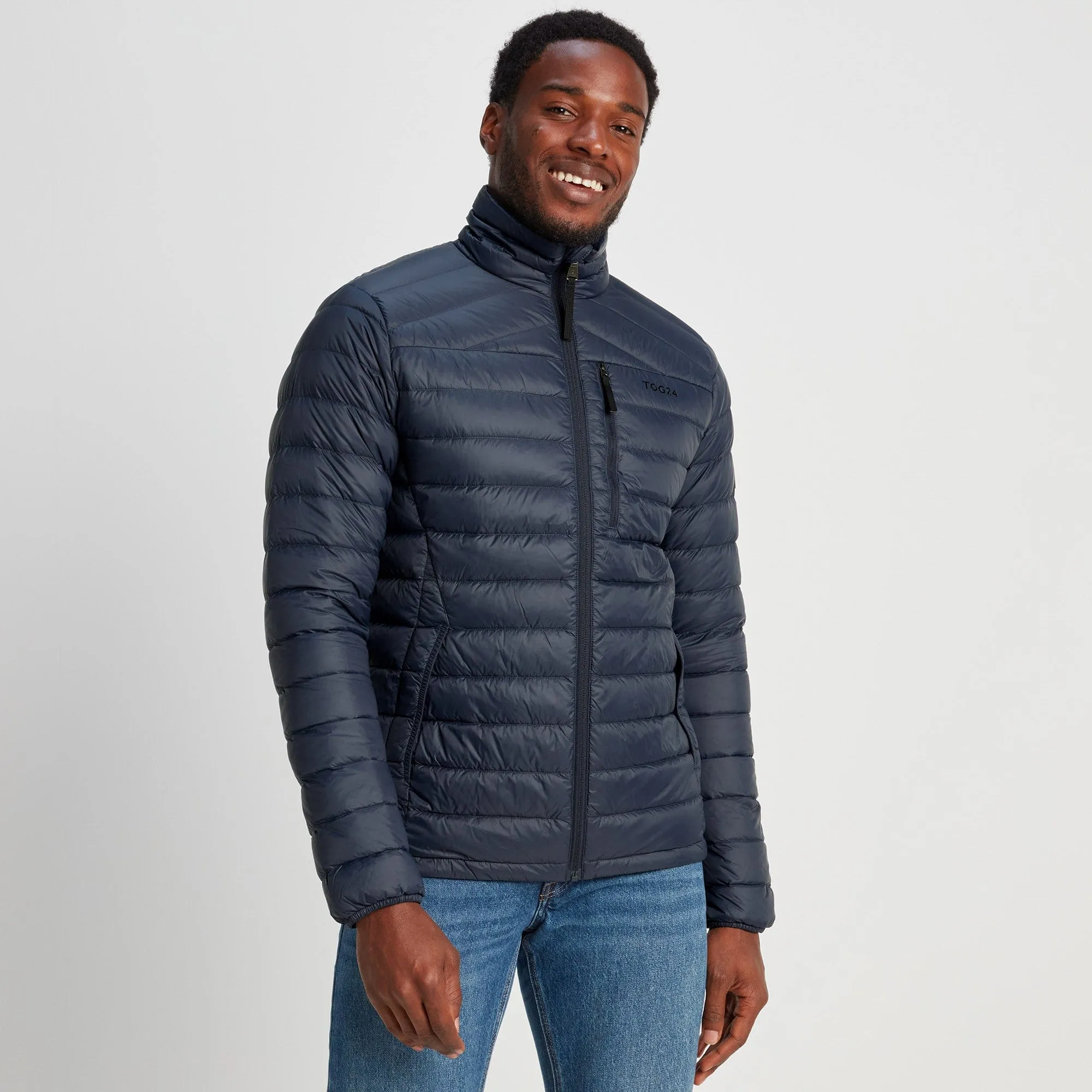 Drax Mens Funnel Down Jacket - Navy