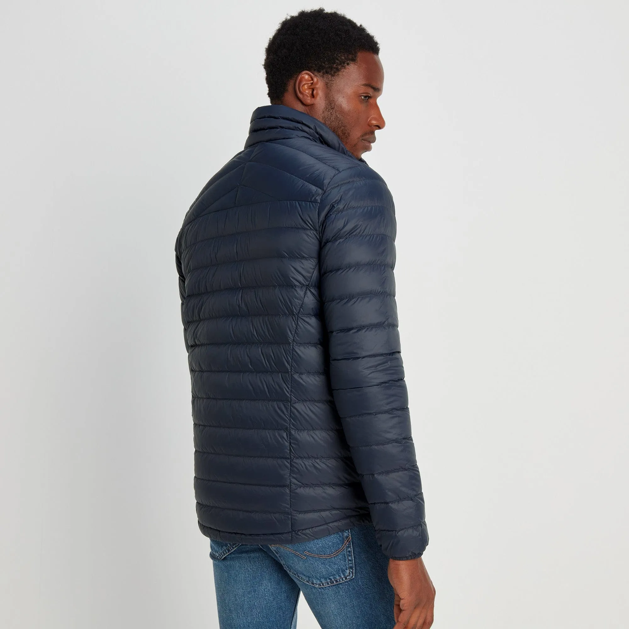 Drax Mens Funnel Down Jacket - Navy