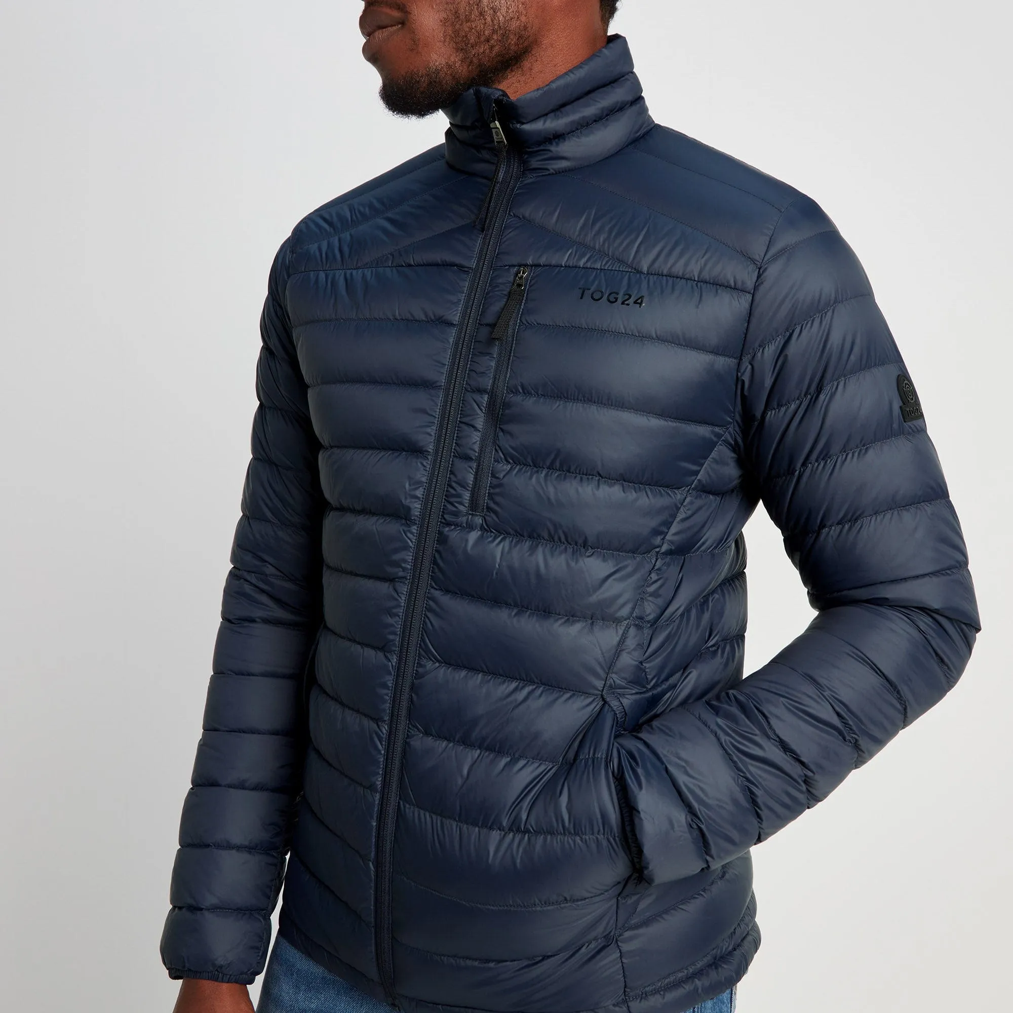 Drax Mens Funnel Down Jacket - Navy