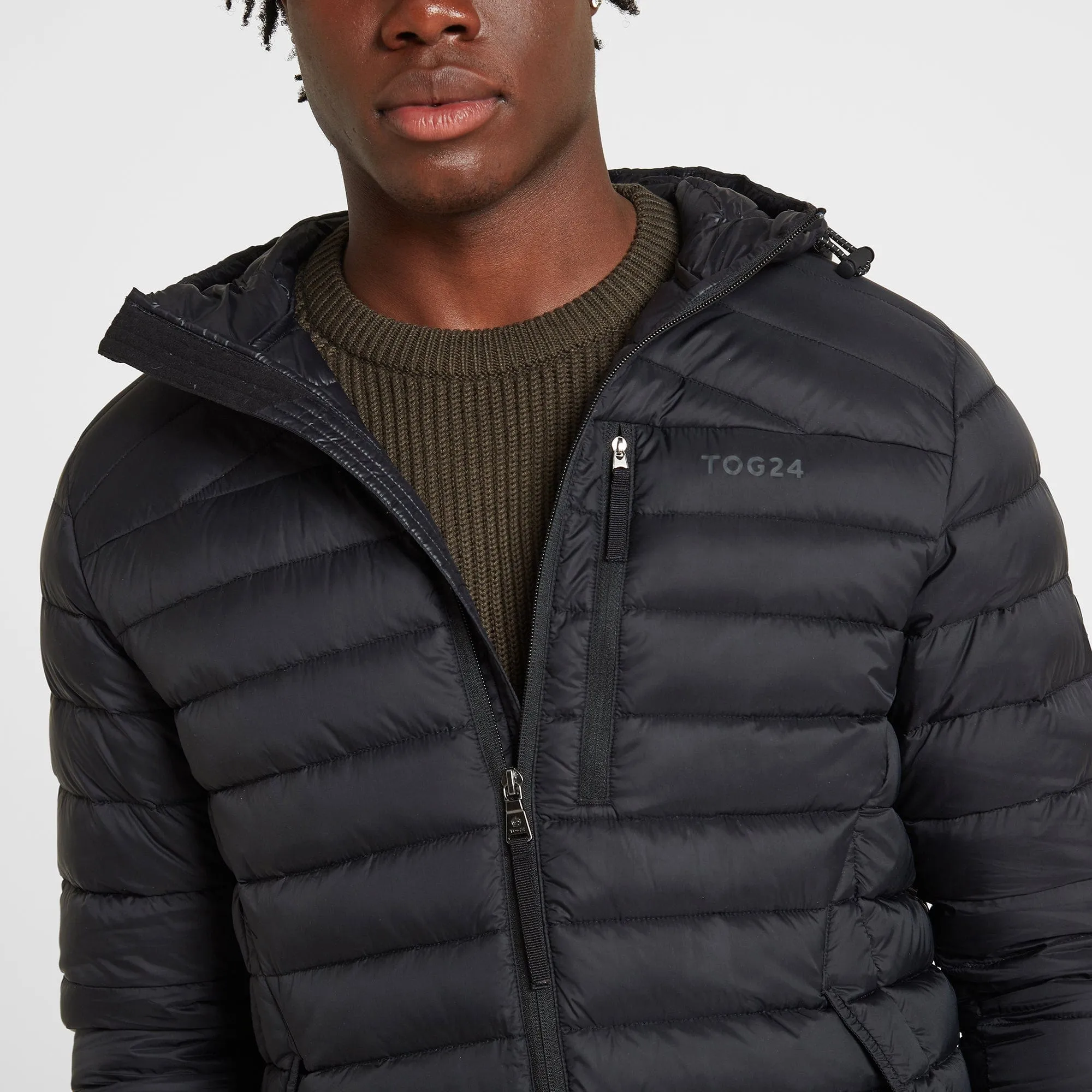 Drax Mens Hooded Down Jacket - Black