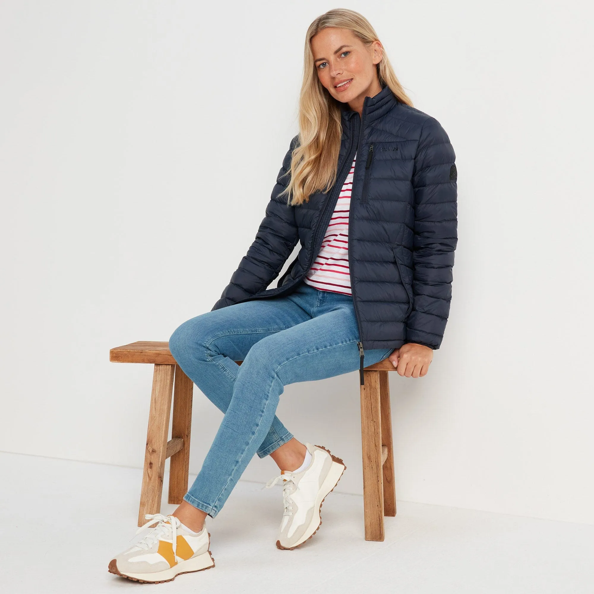 Drax Womens Funnel Down Jacket - Navy