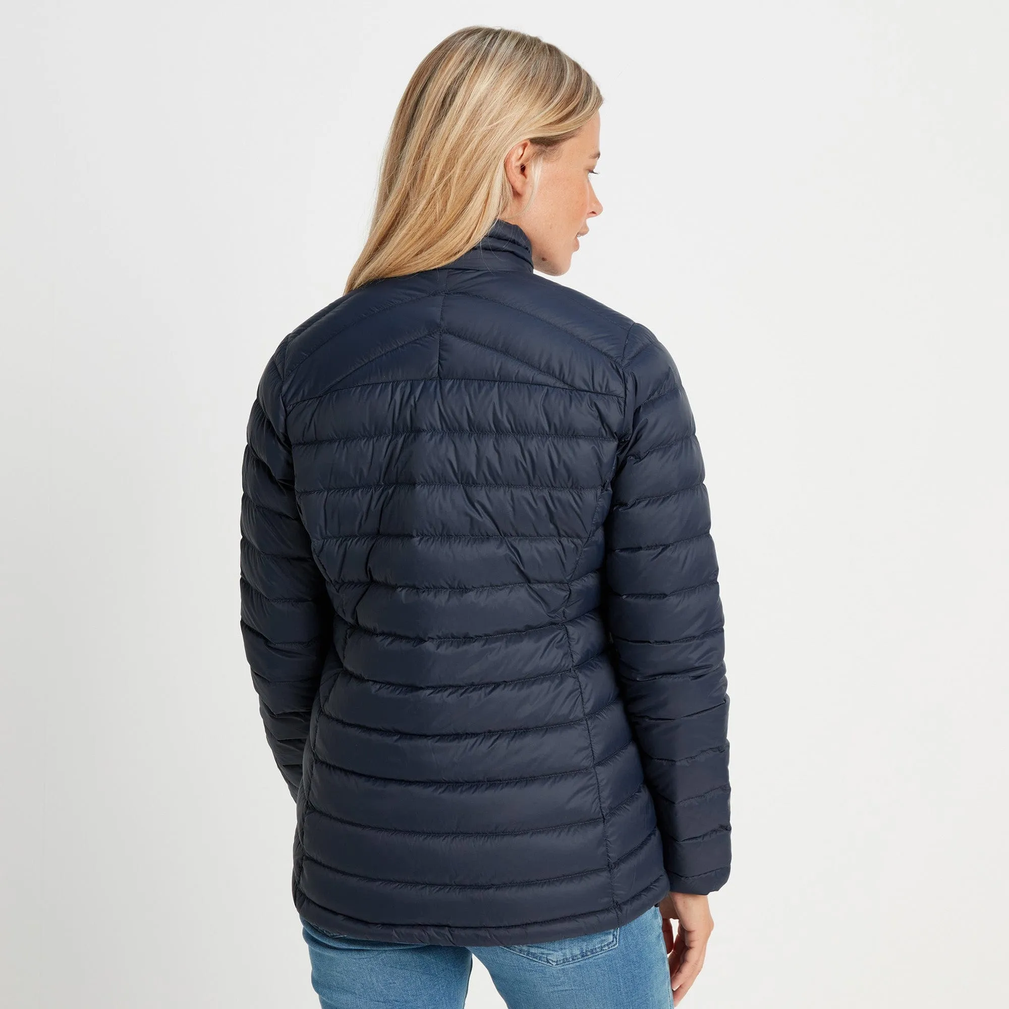 Drax Womens Funnel Down Jacket - Navy