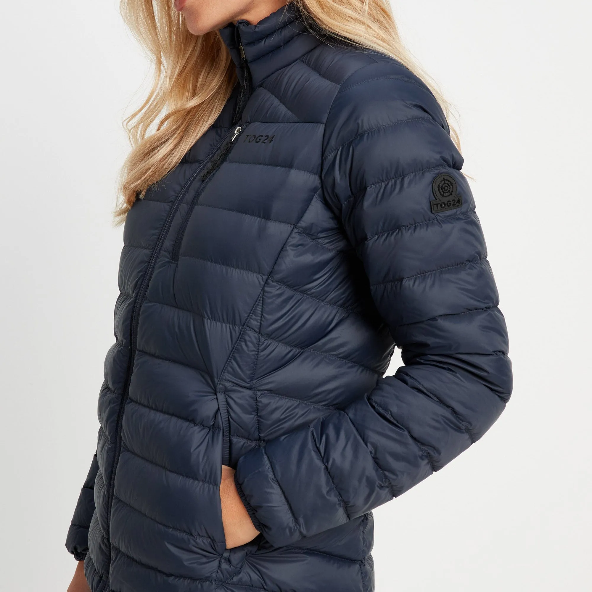 Drax Womens Funnel Down Jacket - Navy