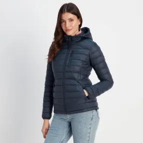 Drax Womens Hooded Down Jacket - Navy