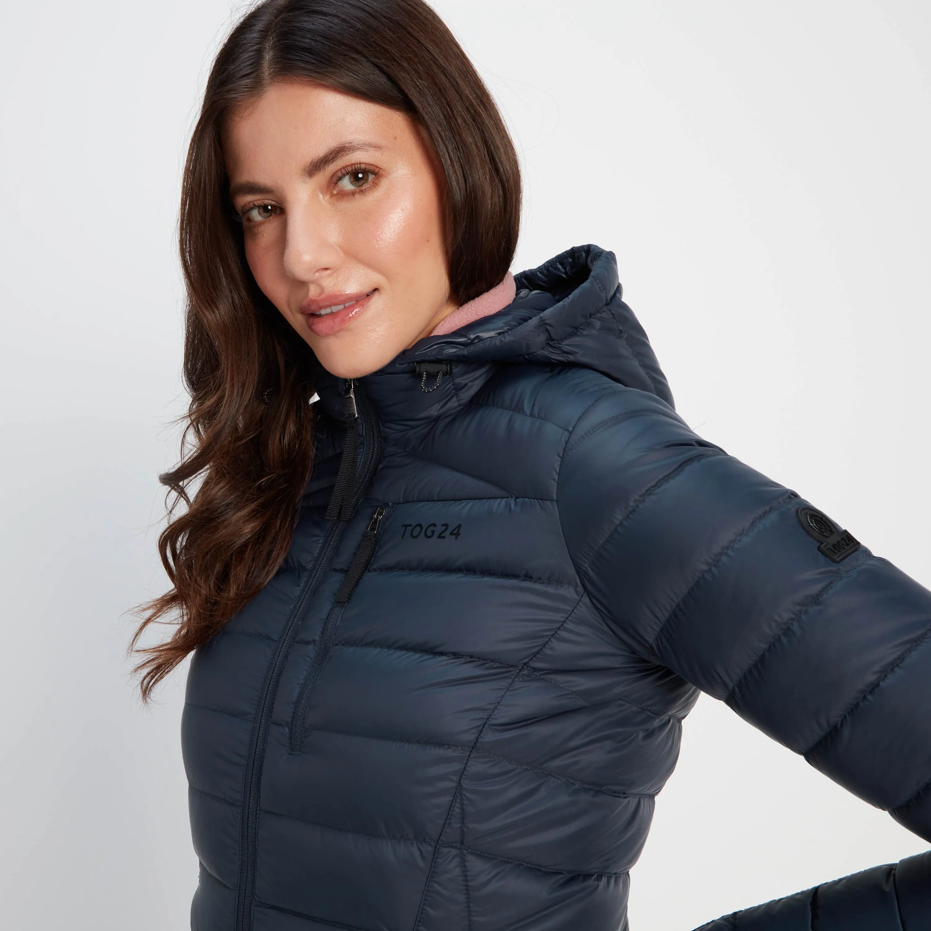 Drax Womens Hooded Down Jacket - Navy