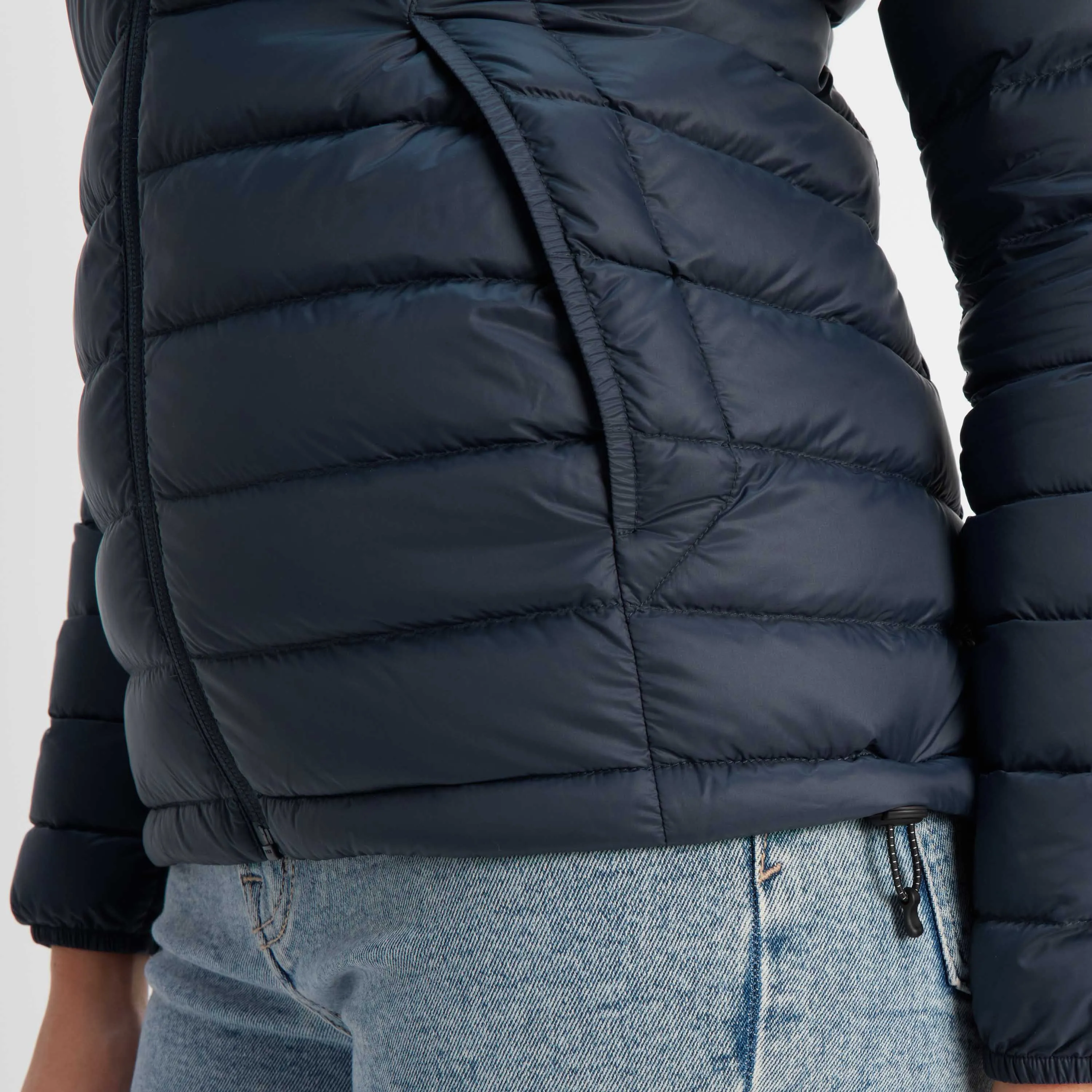 Drax Womens Hooded Down Jacket - Navy