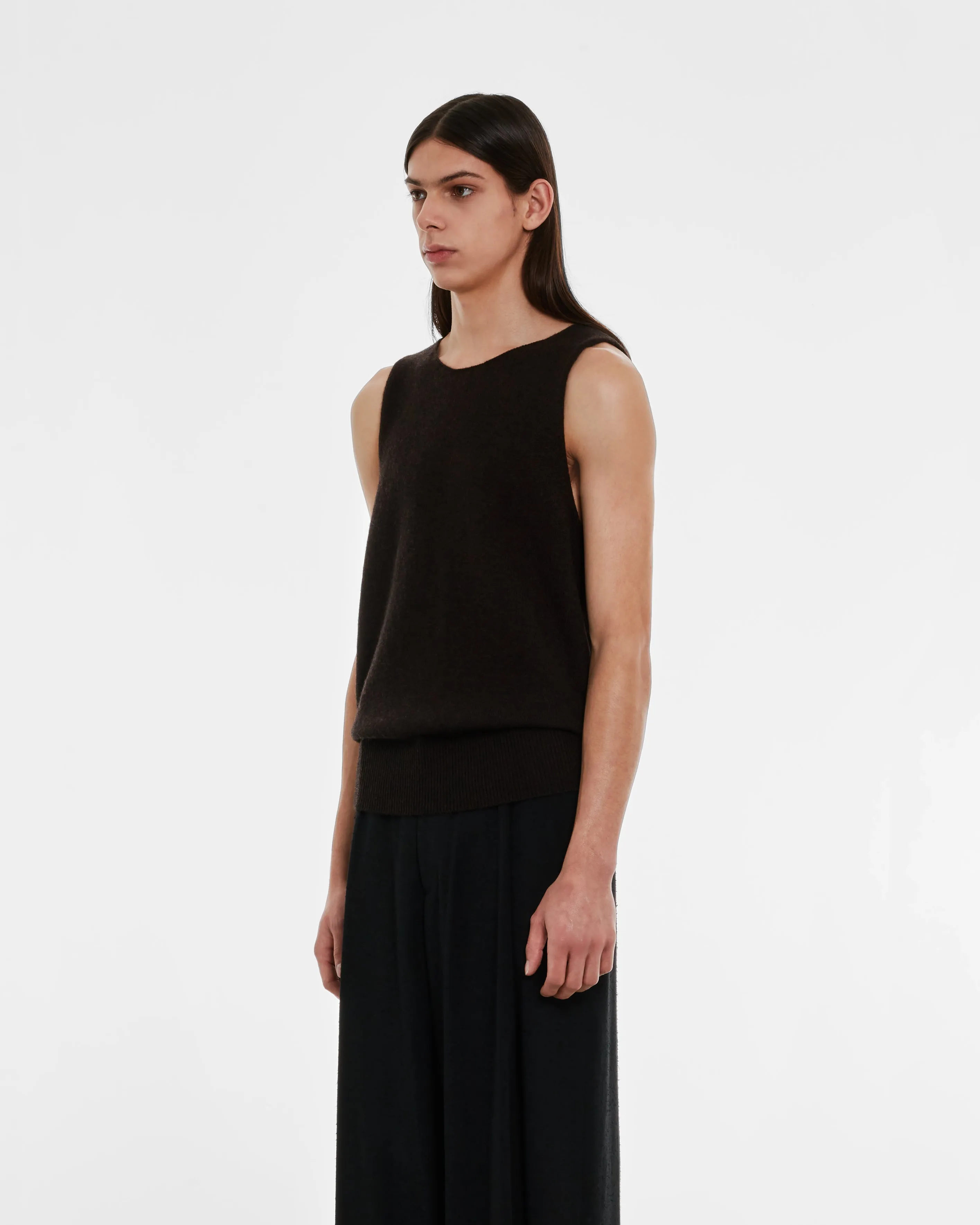 Dries Van Noten Men's Wool Vest  Dark Brown