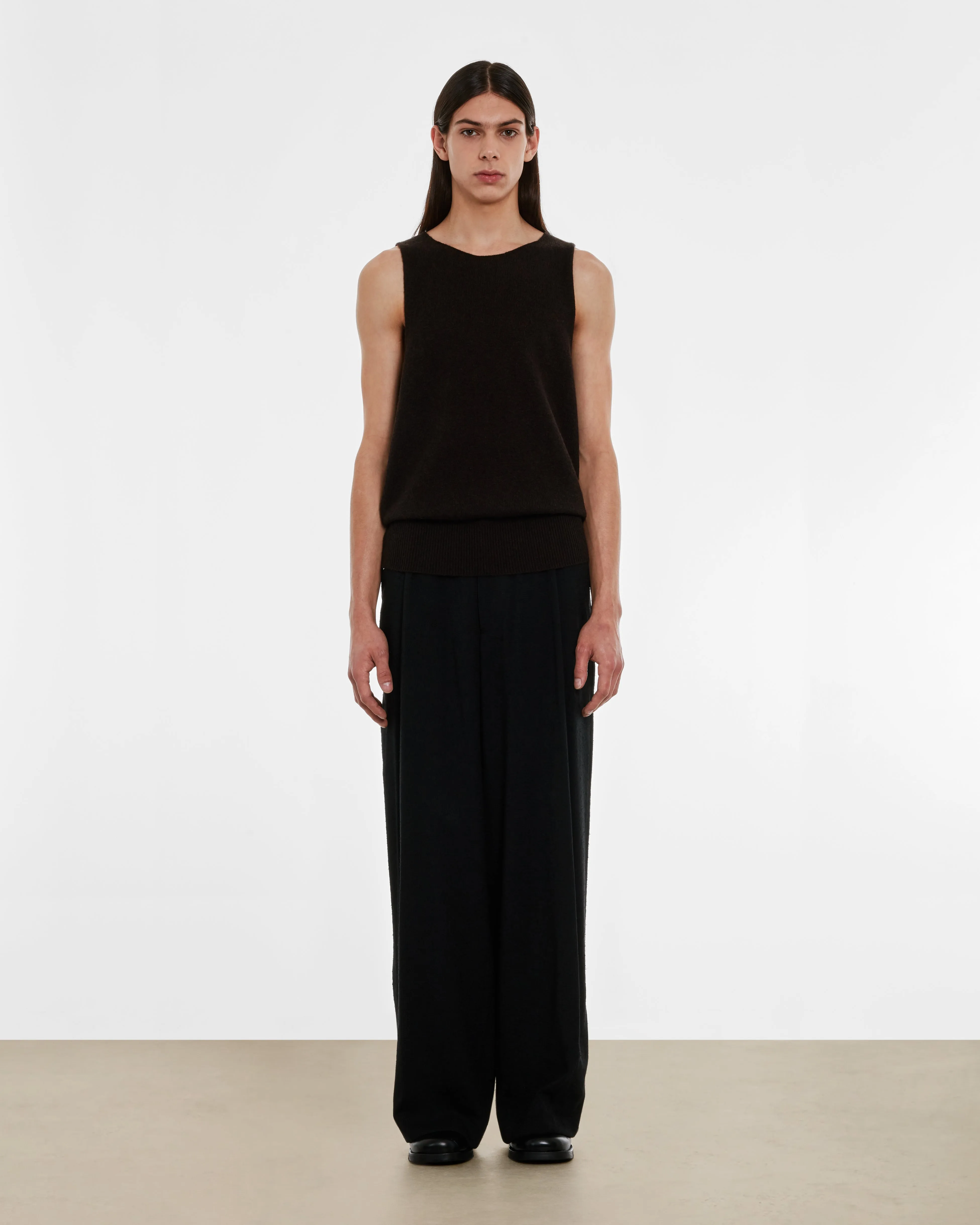 Dries Van Noten Men's Wool Vest  Dark Brown