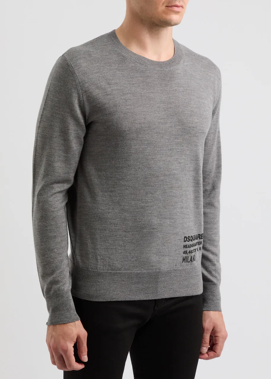 DSQUARED2 Logo-appliqué wool jumper  -                         -                     -                