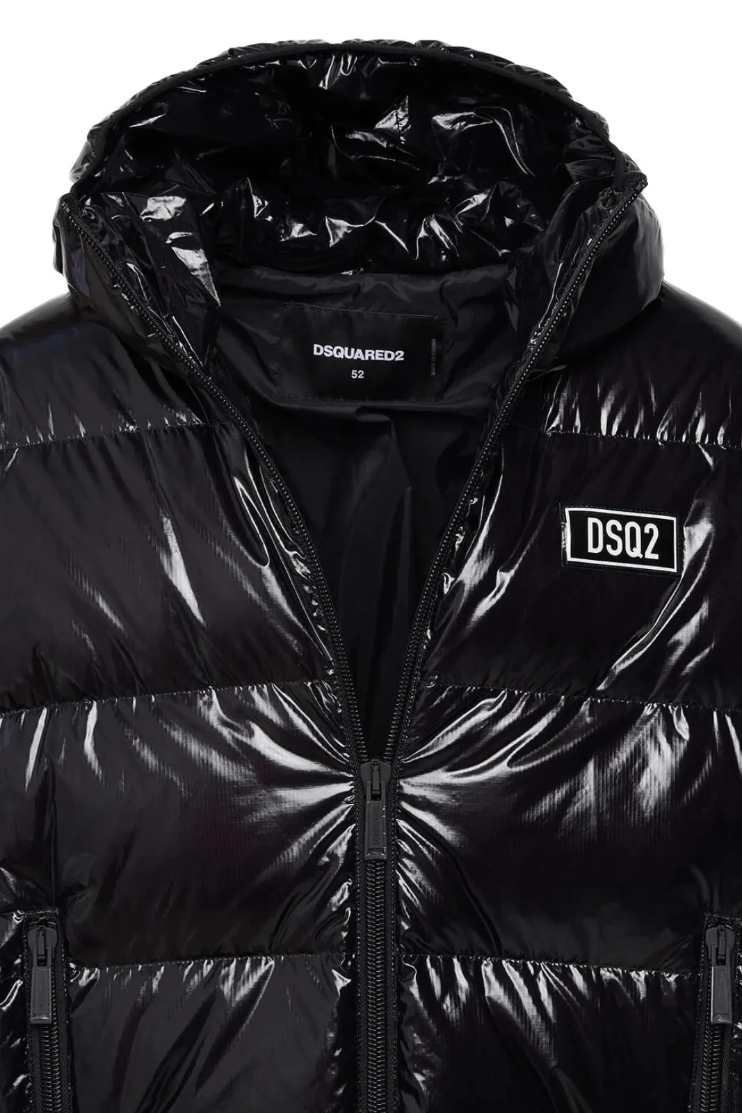 Dsquared2 Logo Patch Hooded Down Jacket