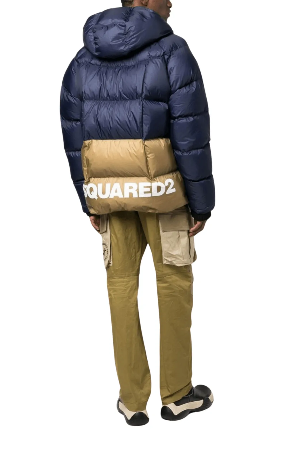 Dsquared2 two-tone quilted down jacket blue/ brown