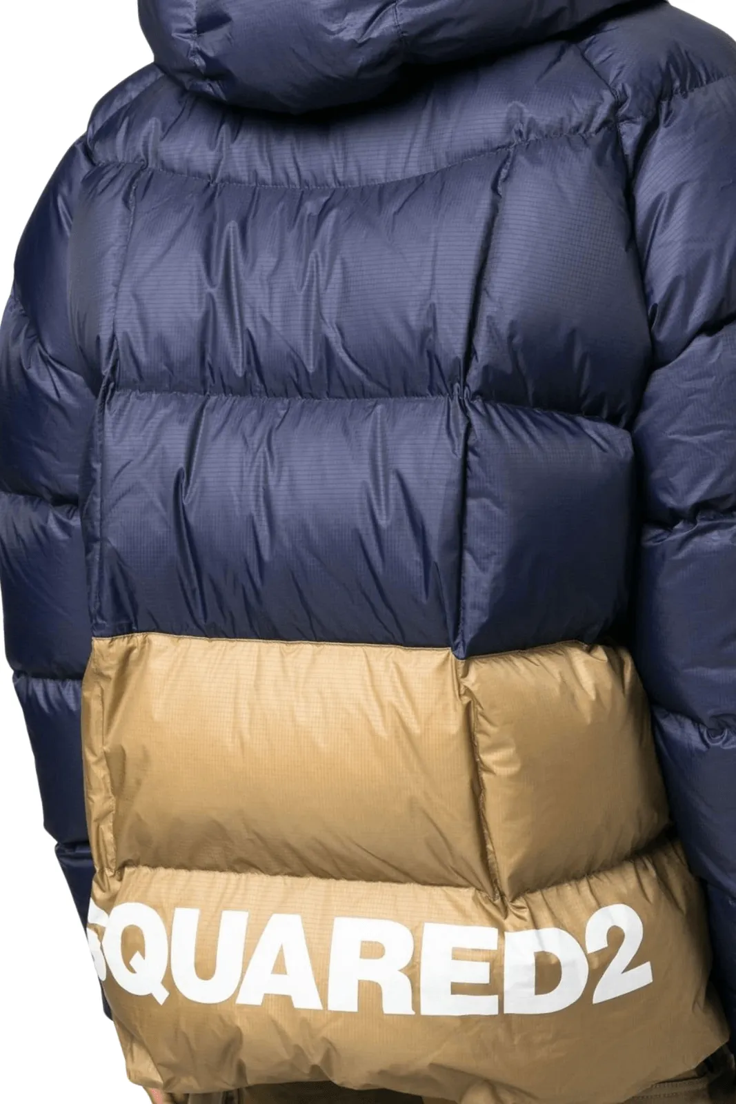 Dsquared2 two-tone quilted down jacket blue/ brown