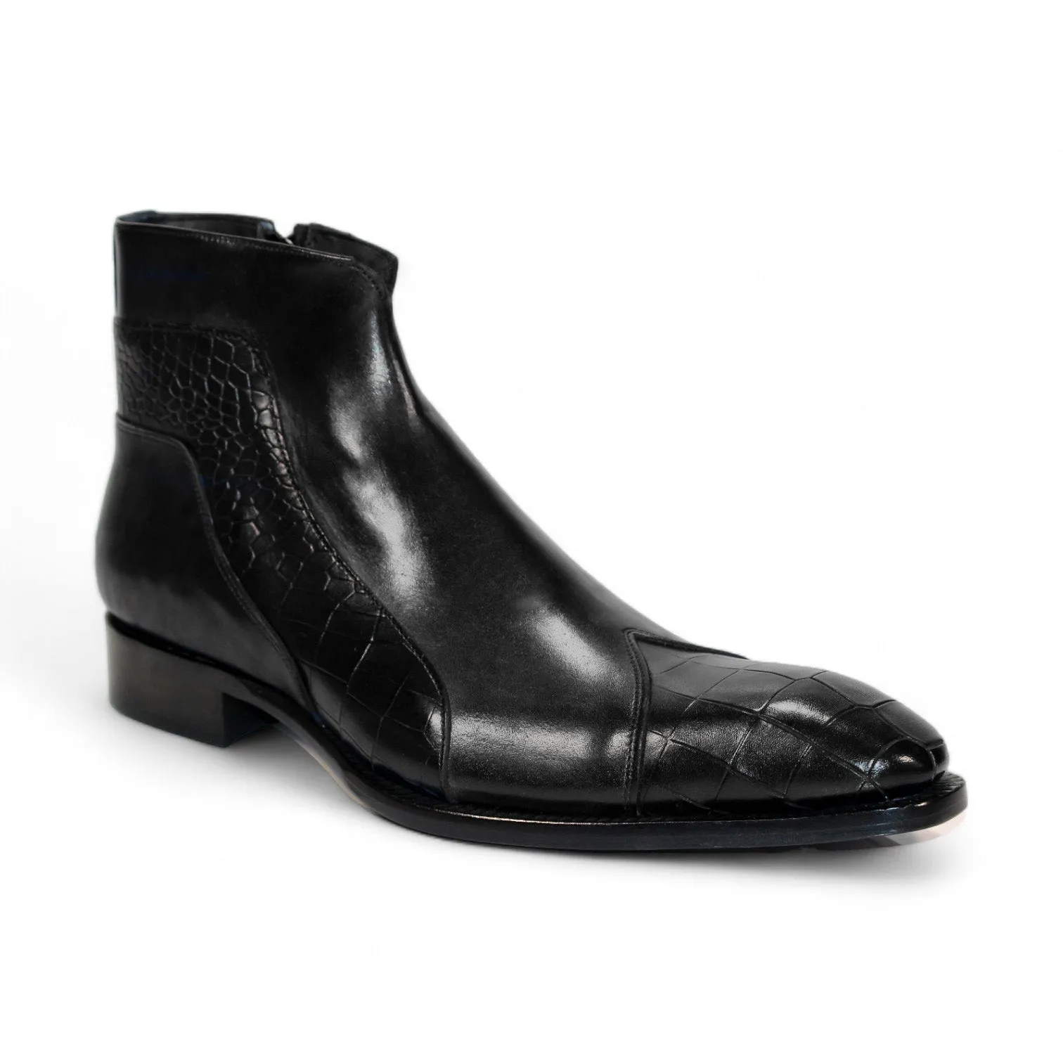 Duca Aprilia Men's Shoes Black Calf-Skin Leather Boots (D1125)