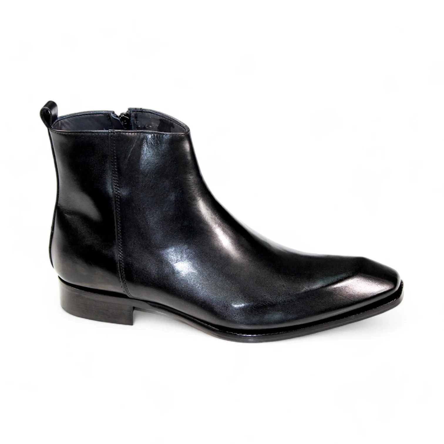 Duca Romano Men's Shoes Black Calf-Skin Leather Boots (D1127)