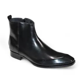 Duca Romano Men's Shoes Black Calf-Skin Leather Boots (D1127)