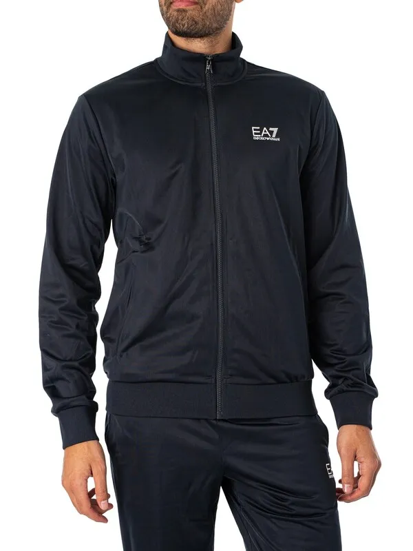 EA7 Funnel Neck Zip Tracksuit - Night Blue