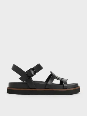 Easley Cut-Out Buckled Sandals - Black