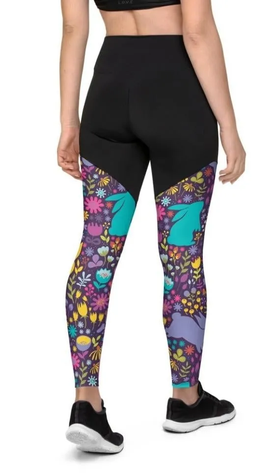Easter Garden Compression Leggings