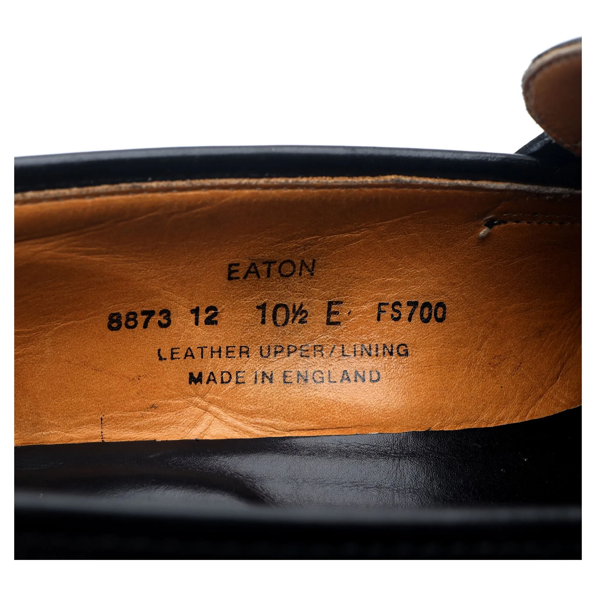 'Eaton' Black Leather Loafers UK 10.5 E