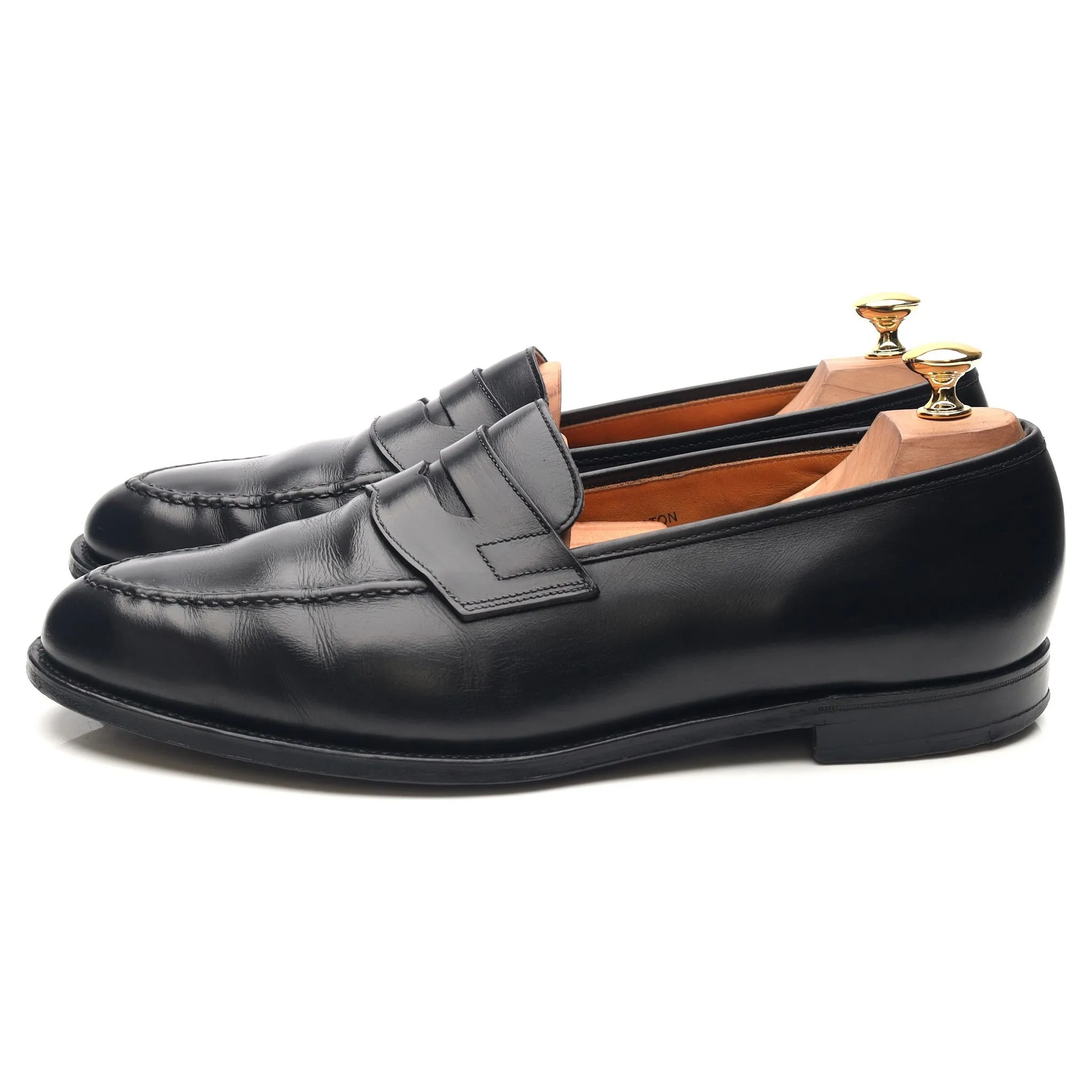 'Eaton' Black Leather Loafers UK 10.5 E