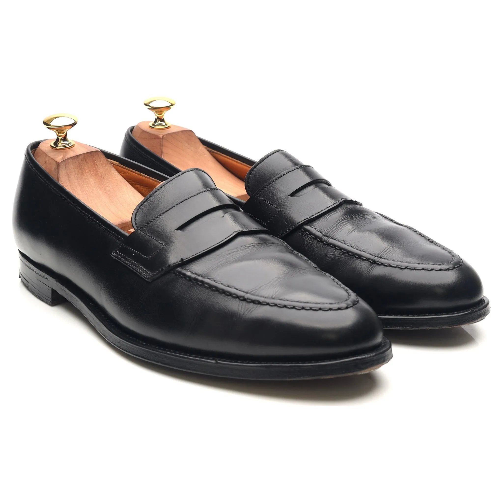 'Eaton' Black Leather Loafers UK 10.5 E