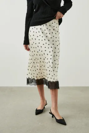 Ebony Skirt - Champagne Floral