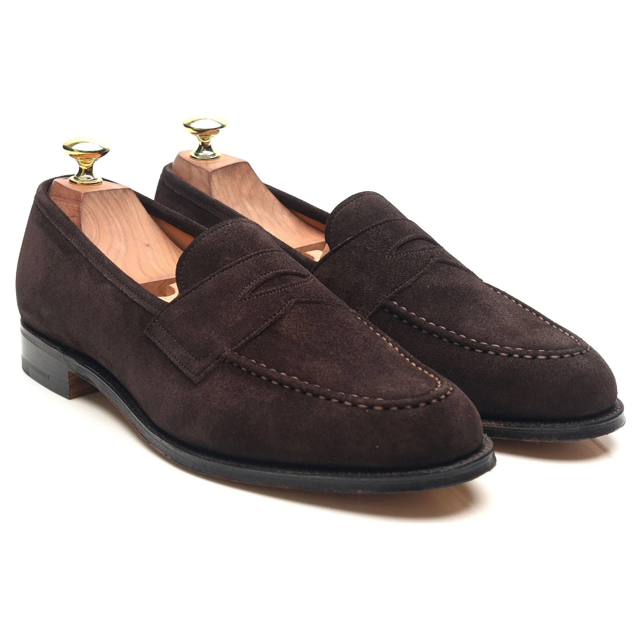 'Ebury' Dark Brown Suede Loafers UK 7.5 F