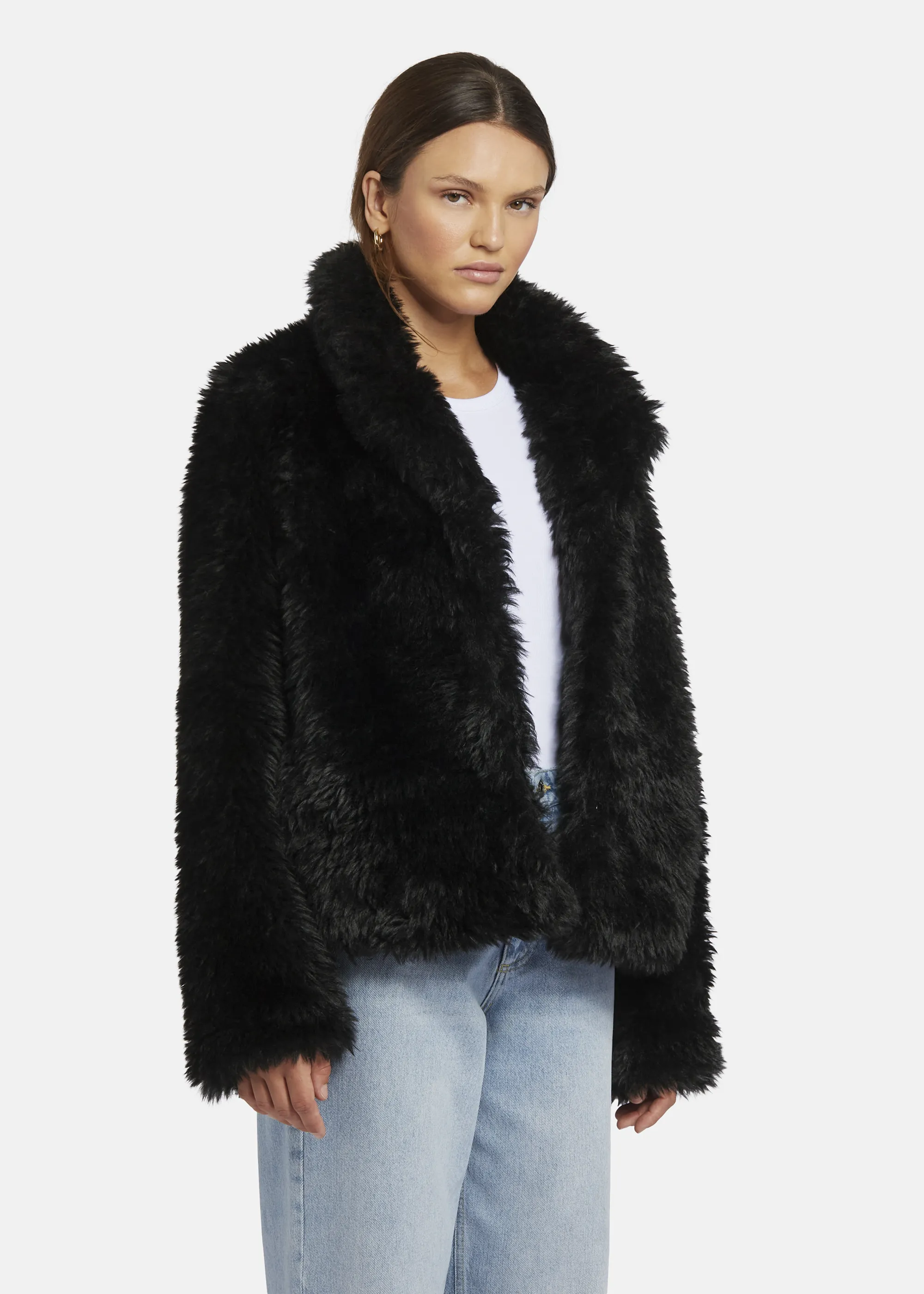Eco-shearling jacket - FANIWO in BLACK