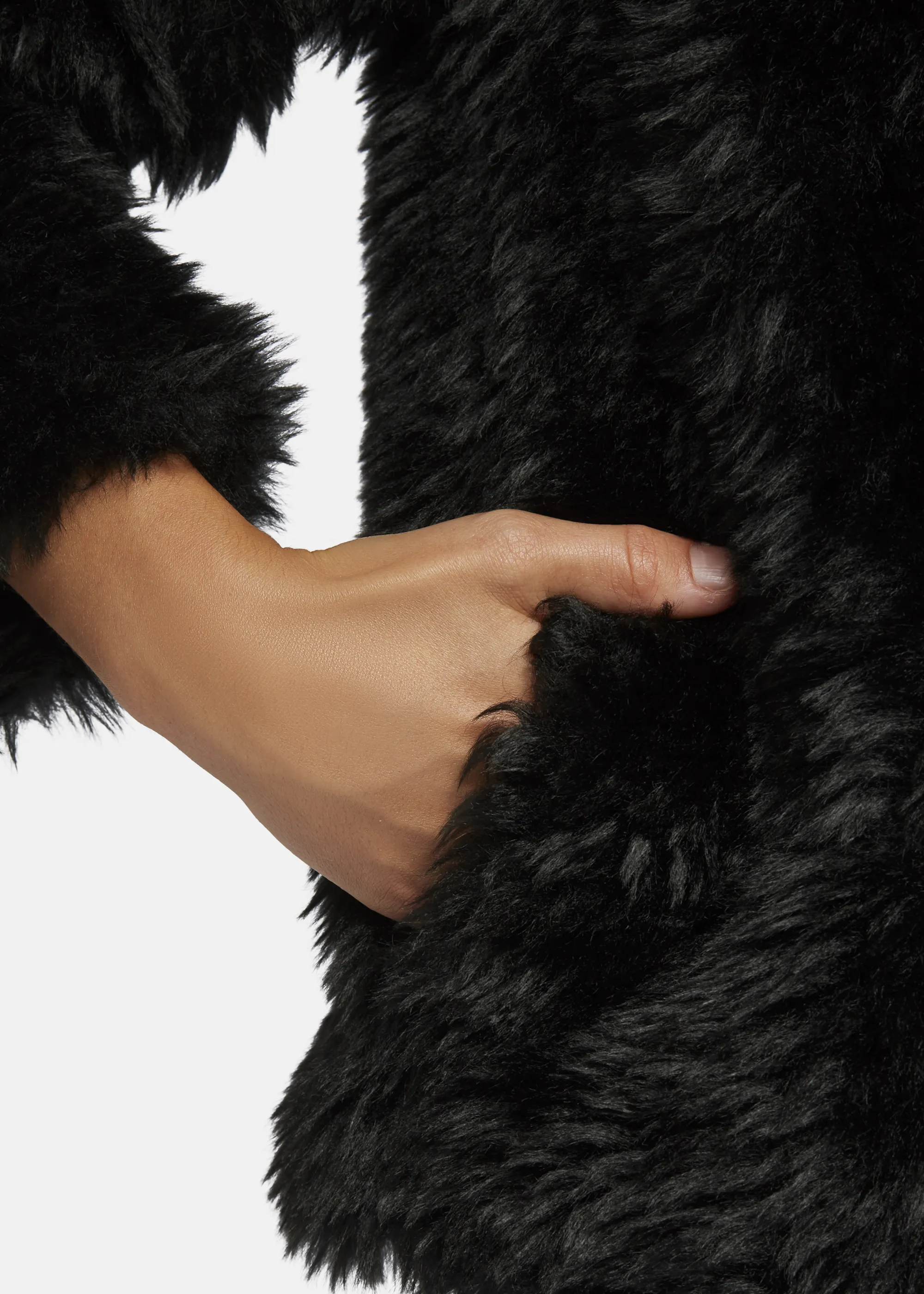 Eco-shearling jacket - FANIWO in BLACK
