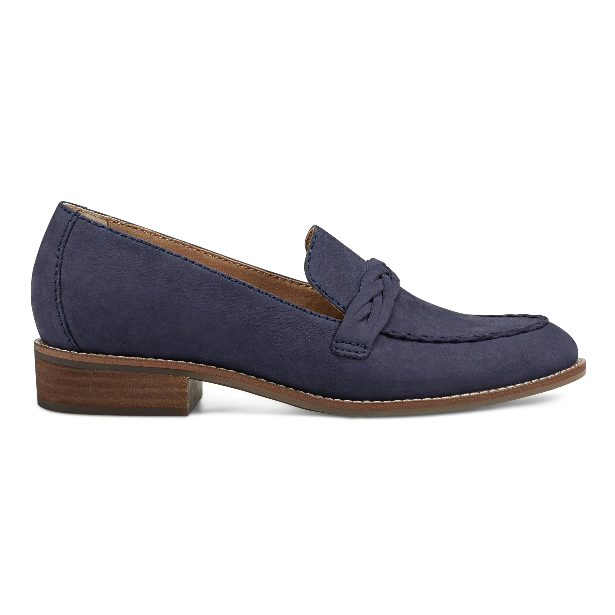 Edie Stacked Heel Casual Slip-on Loafers