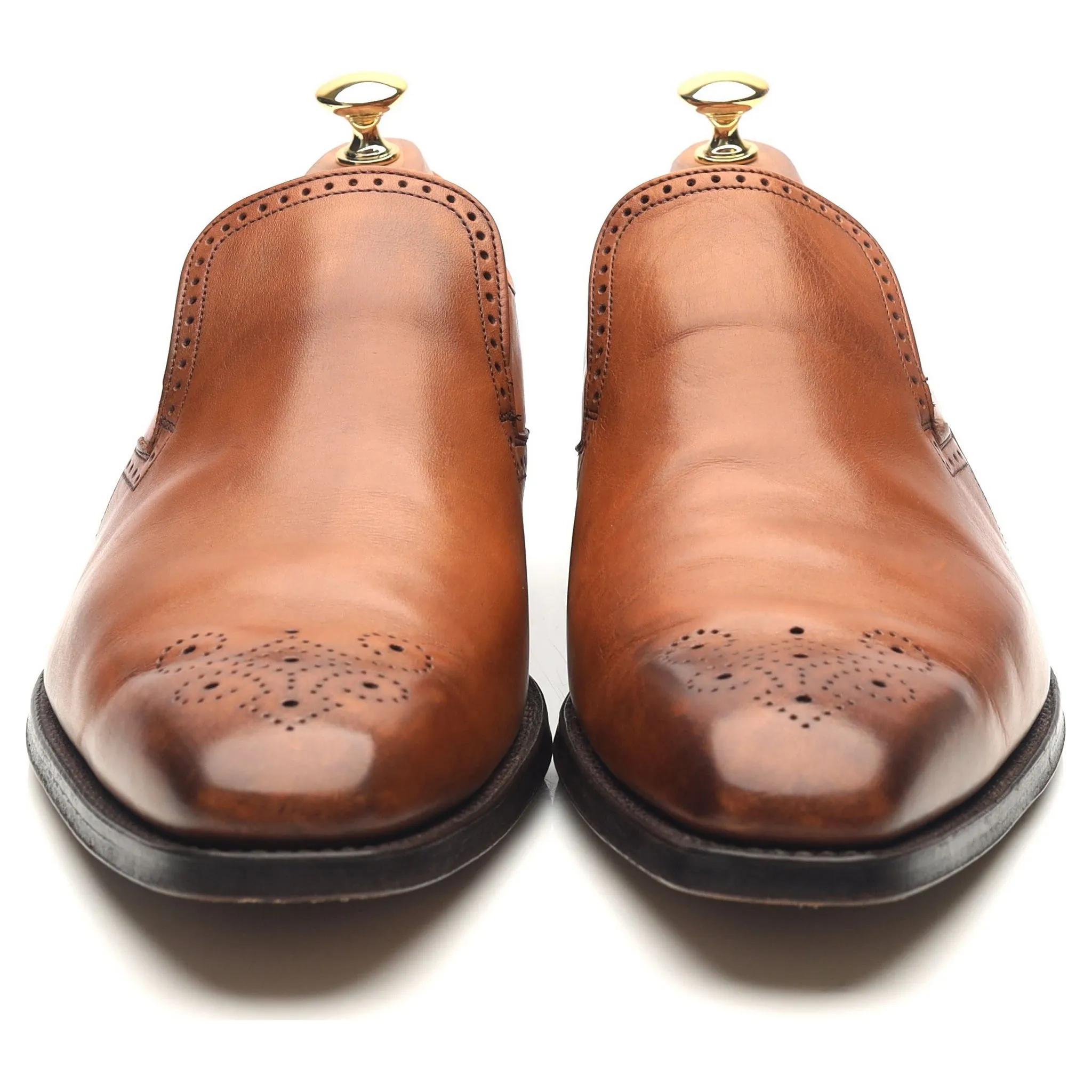 'Ellis' Tan Brown Leather Loafers UK 10 F