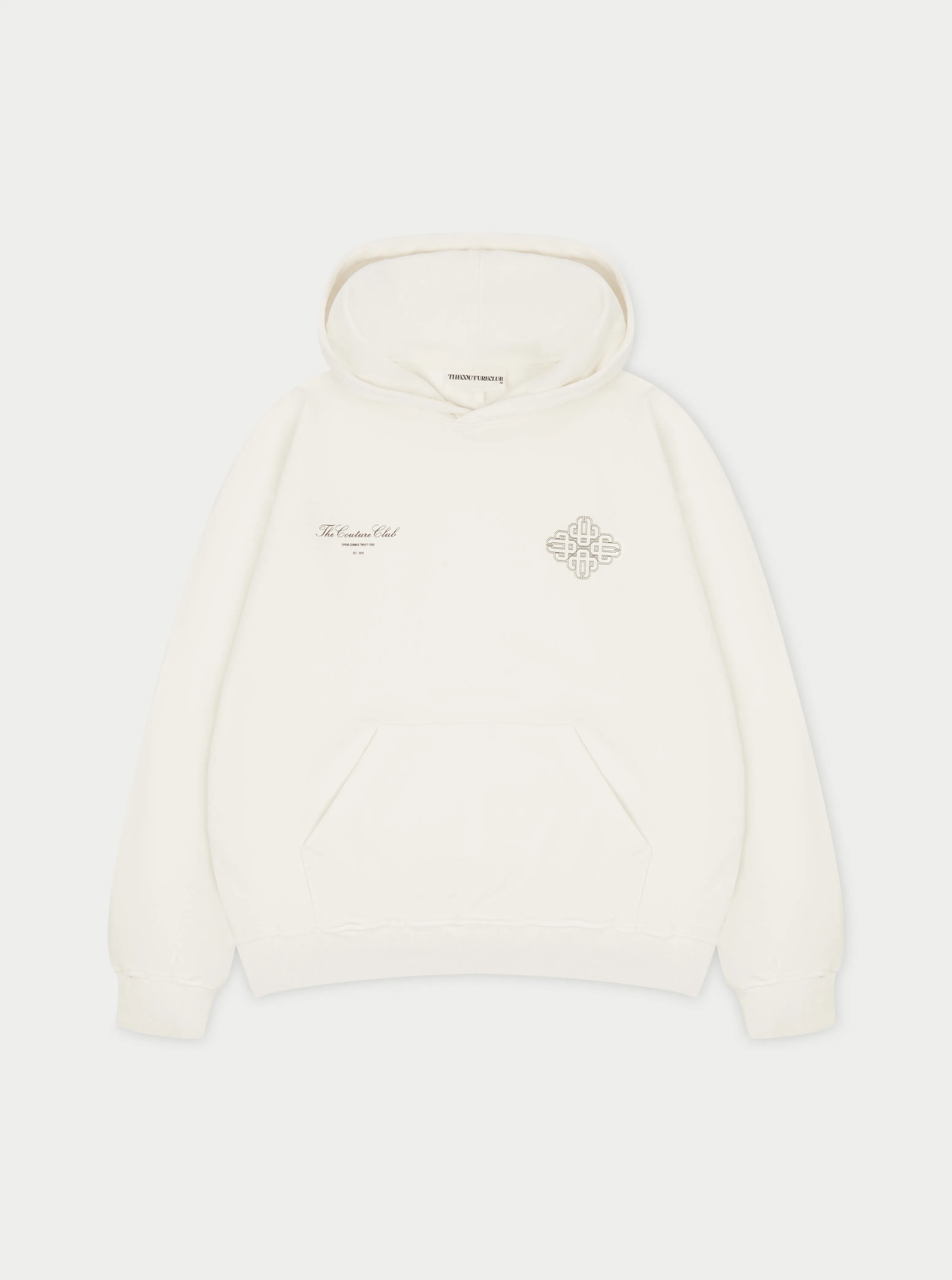 EMBLEM OUTLINE HOODIE - OFF WHITE