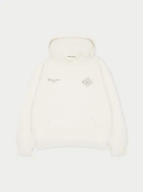 EMBLEM OUTLINE HOODIE - OFF WHITE