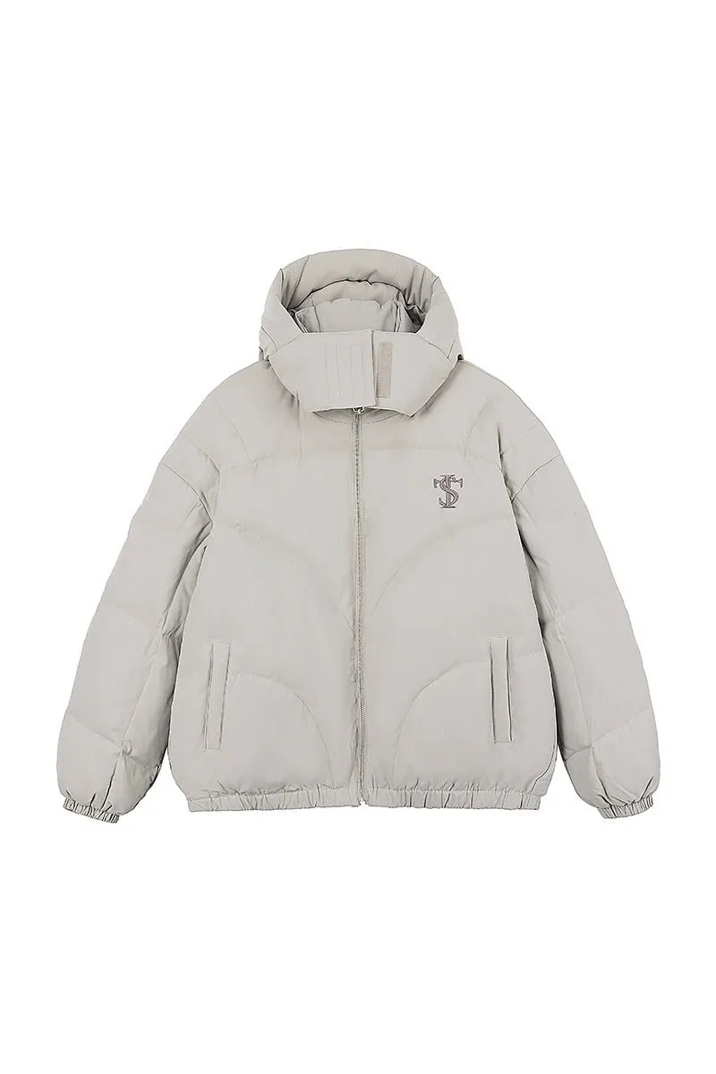 Embroidered Down Hooded Jacket