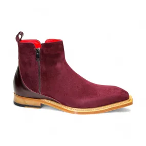 Emilio Franco Cesare Men's Shoes Burgundy Suede Boots (EF1155)