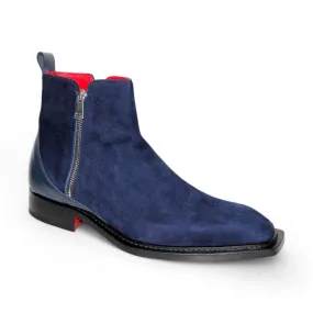 Emilio Franco Cesare Men's Shoes Navy Suede Boots (EF1156)