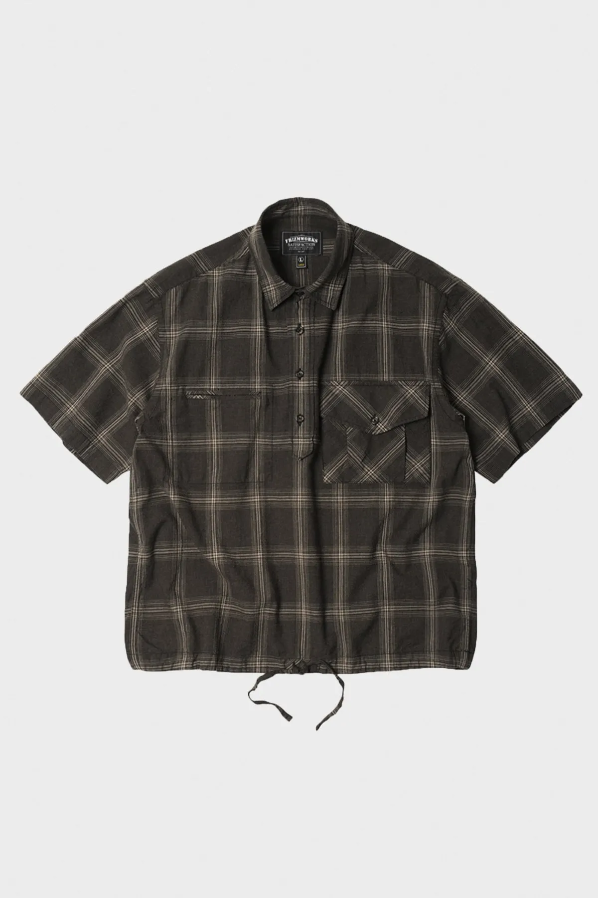 Envelope Pullover Half Shirt - Charcoal